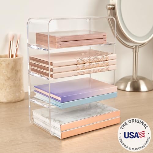 STORi 4-Compartment Clear Plastic Makeup Organizer
