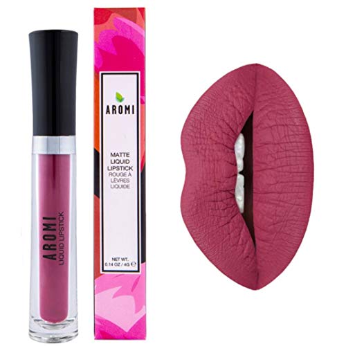 Aromi Matte Liquid Lipstick | Rose Burgundy, Pink Maroon Lip Color, Long Lasting, Waterproof, Long Wear, Smudge and Transfer Proof, Vegan Makeup (Sweet Marsala)