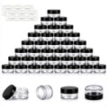 ZEJIA 3g Sample Jars with Black Lids, 50 Count – Plastic Cosmetic Containers