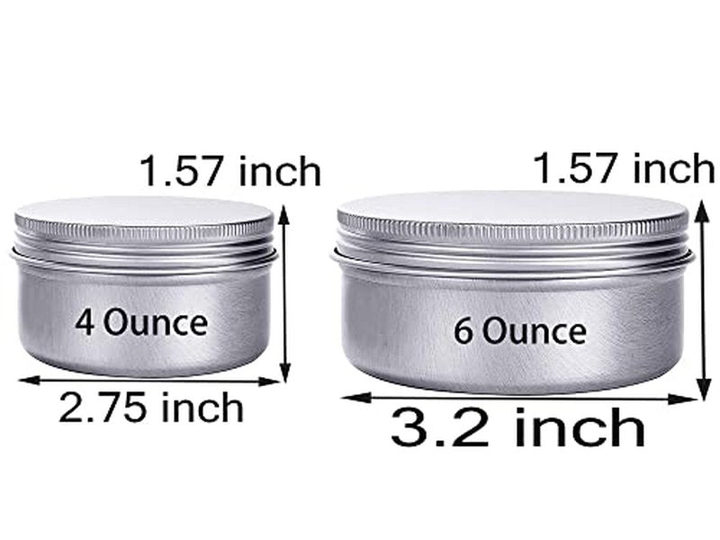 6 Oz Aluminum Screw Lid Containers - 6 Pack