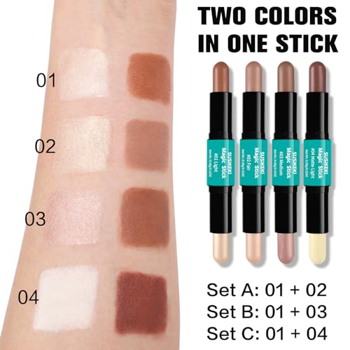 Contour & Highlighter Stick Duo - 2Pc Face Shaping Makeup Set