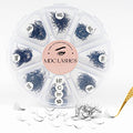 Promade Eyelash Fans Mix Length 1000 Fans Volume Lash Extensions 8D-16D, C/D Curl, 9-16mm Length, 0.05-0.07 Short Stem PBT Synthetic Vegan False Eyelash