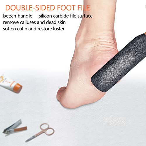 TOPMEET Ergonomic Wooden Foot File Callus Remover for Dead Skin & Heels