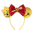 AQOKKA Minnie Mouse Ears Headbands with Bow - Style Q Cosplay Hair Accessories for Women, Birthday Party Decoration