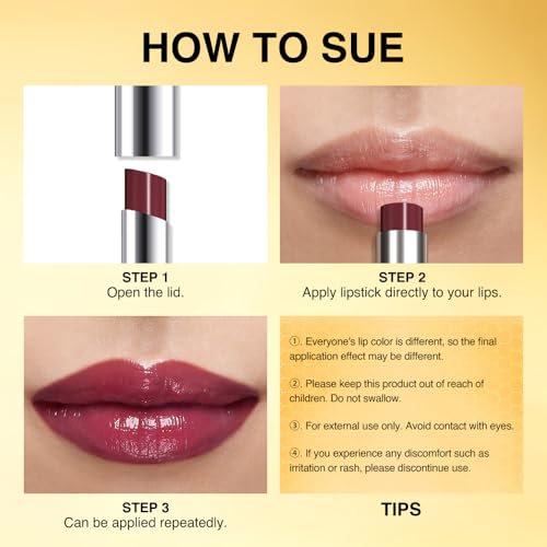 HHLTOH Cherry Wine Red Tinted Lip Balm A-09# 1 Pack Hydrating Lip Oil Stick