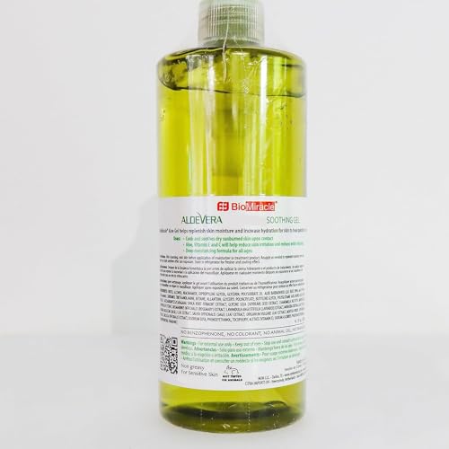 BioMiracle Aloe Vera Soothing Gel, 1 Pump Bottle, with 9 Natural Plant Extracts, for Deep Hydration