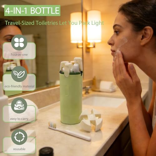 4-in-1 Travel Dispenser Bottle Set with Cleaning Brush - 30ml