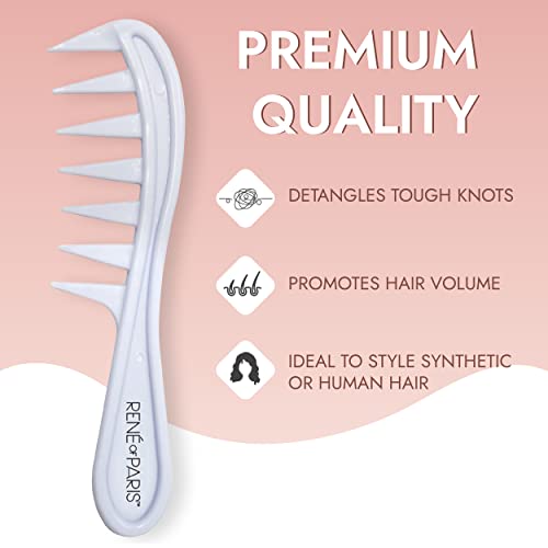 Wide Tooth Detangling Comb for Wigs & Hair Extensions - Gentle Styling Tool