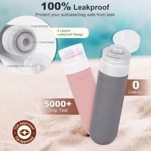 Quatish 15-Pack Travel Bottle Set, TSA Approved Leak-Proof Toiletries