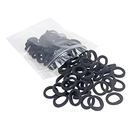 100 Pack Black Seamless Hair Ties for Toddlers & Baby Girls