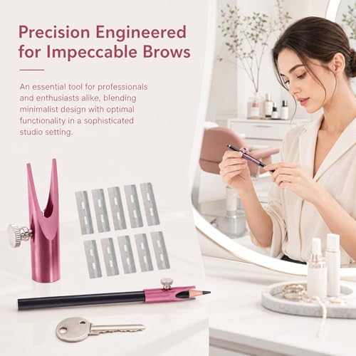 Duckbill Eyebrow Pencil Sharpener Tool with 10 Blades for Precision Shaping
