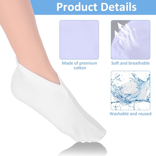 3 Pairs Cotton Moisturizing Overnight Spa Socks for Dry Feet & Cracked Heels