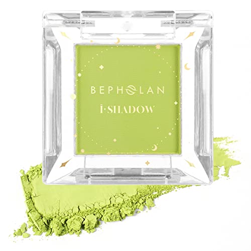 BEPHOLAN Single Matte Bright Lime Green Eyeshadow Palette, High Pigment Longwear Intense Color Eye Makeup Eyeliner,Lime Pop