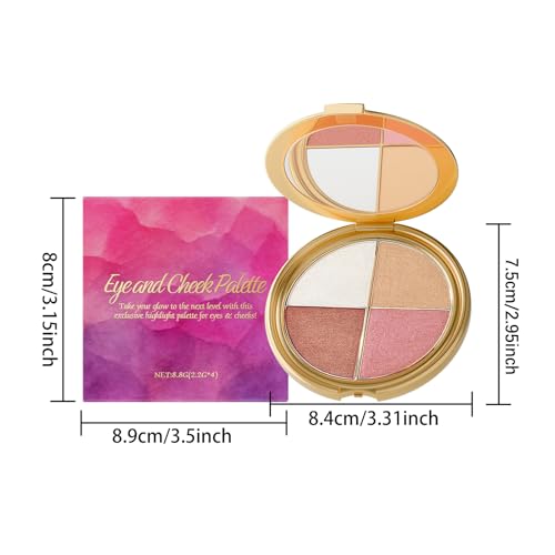 4-in-1 Eye & Cheek Palette - Blush, Highlighter, Contour & Eyeshadow
