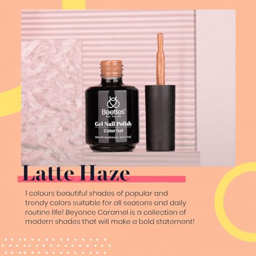 Beetles Brown Gel Polish Latte Haze - 15ML Dark Brown Nail Polish, Creme Variant