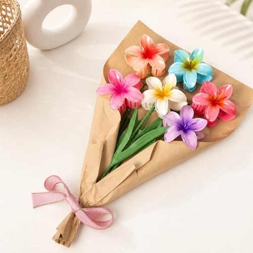 Vigorpace 6 Pack Flower Hair Claw Clips for Women & Girls