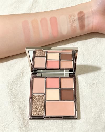 7 Color Eyeshadow Palette - Nude Pink Brown Matte Shimmer
