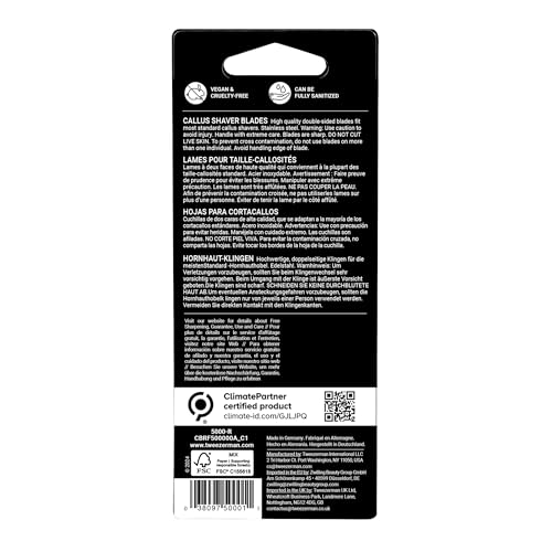 Tweezerman Replacement Callus Shaver Blades, 20 Count (Pack of 2)