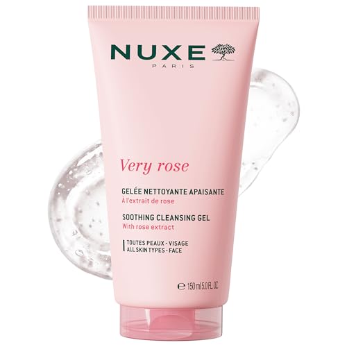 Nuxe Very Rose Soothing Cleansing Gel For Sensitive Skin. Melting Facial Cleanser with Glycerin and Rose Water for Fresh, Smooth Skin, 5 Fl Oz