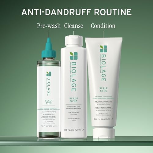 Biolage Scalp Sync Anti-Dandruff Shampoo - Controls Itchy Scalp, Deeply Cleanses Hair, Moisturizing Dandruff Treatment, With Zinc Pyrithione, Vegan & Cruelty-Free, 1.7 FL Oz