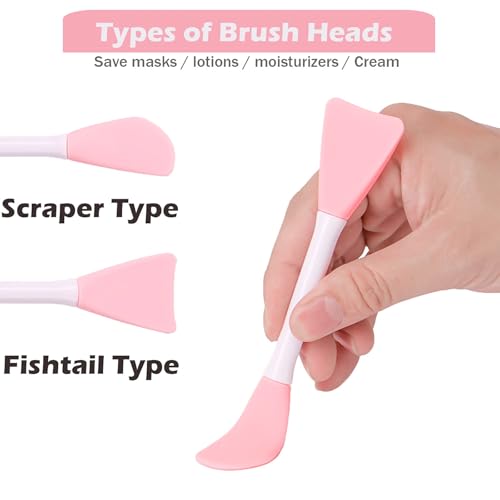 RamPula Silicone Face Mask Brush Set - Blue & Pink Flexible Makeup & Skincare Applicators