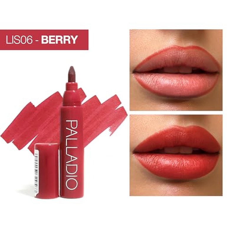 Palladio Lip Stain Marker - Hydrating Waterproof Berry Color