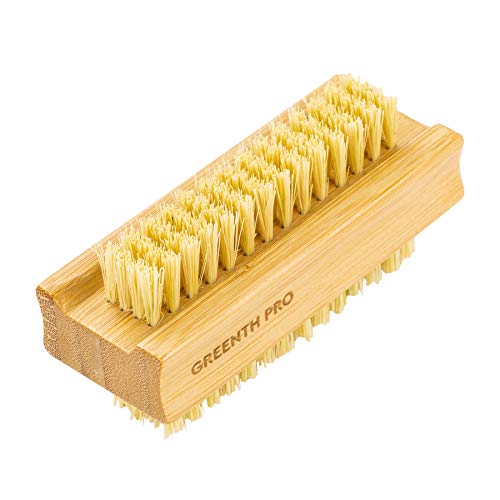 Bamboo Nail Brush Set - 2PCS Double-Sided Firm Sisal Scrub Brush for Nails and Toes
