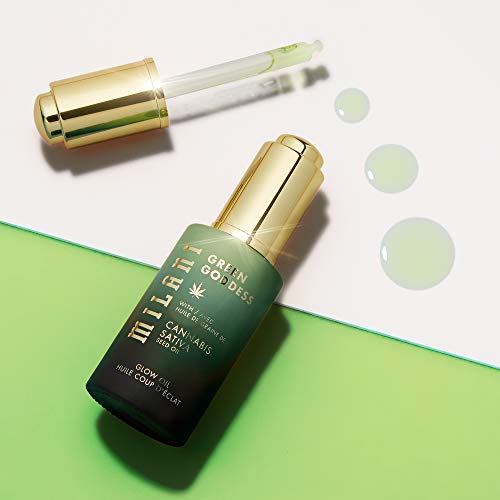 Milani Green Goddess Glow Oil - Multi-Use Facial Oil Infused With Hemp Oil To Hydrate and Soothe Stressed Out Skin