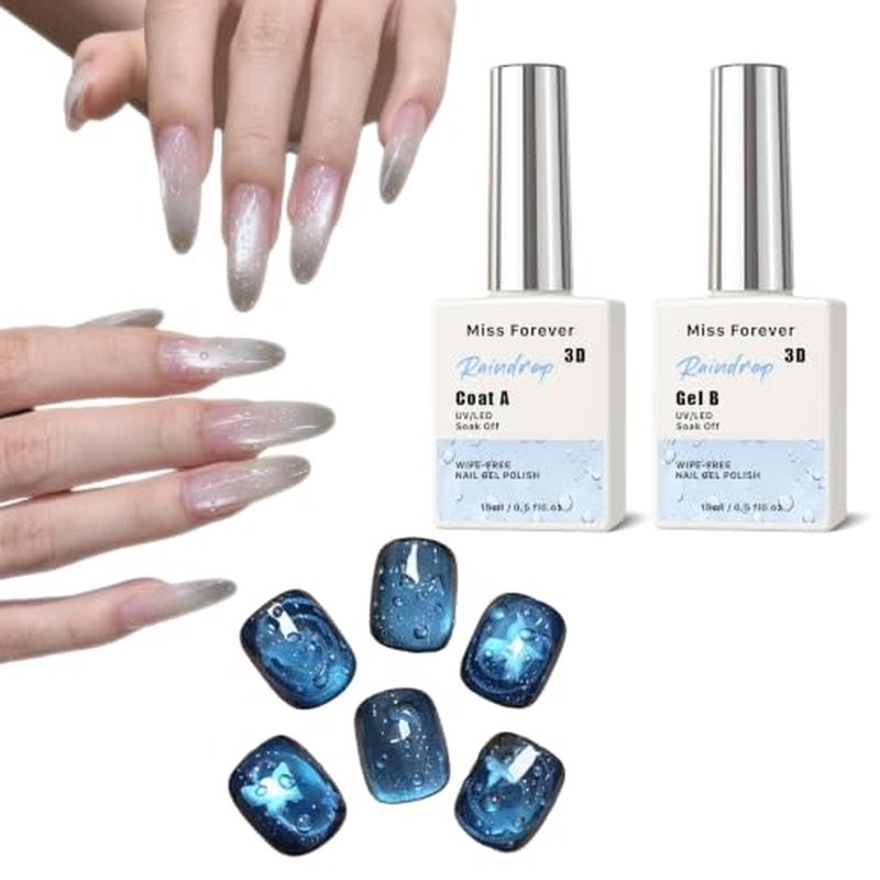 3D Water Drop Gel Top Coat - UV/LED Soak Off Nail Art Kit (2x12ml)