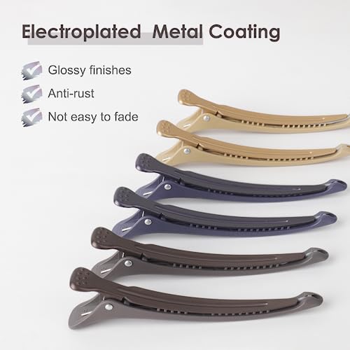 AIMIKE No Crease Duck Billed Hair Clips with Silicone Band 12pc Set