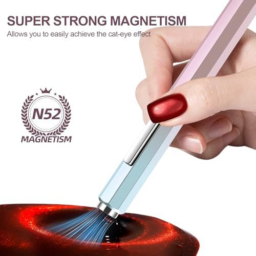 2-in-1 Cat Eye Nail Magnet Wand (Octagonal Handle) Gradient Pink - Lobodt