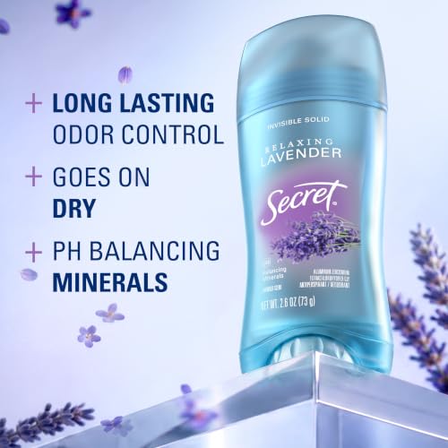 Antiperspirant Deodorant for Women - 72HR Odor Protection, Lavender Scent, Invisible Solid, Pack of 3