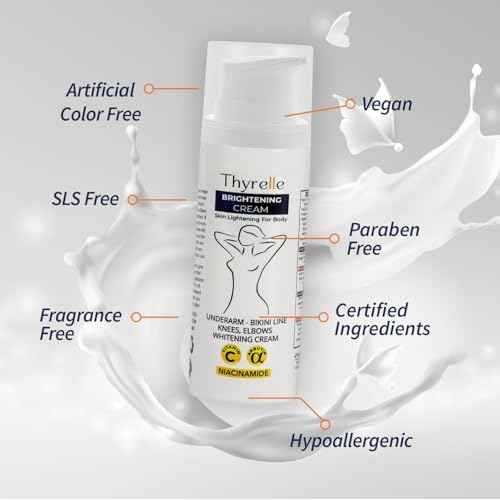 Skin Lightening Cream, Underarm, Knees, Elbows, Inner Thigh, Bikini Areas, Skin Bleaching Cream with premium ingredients (50ml, 1.69 fl oz)