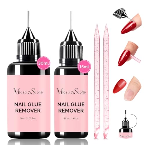 MelodySusie Nail Glue Remover Set - 15ML & 30ML, Gentle & Effective
