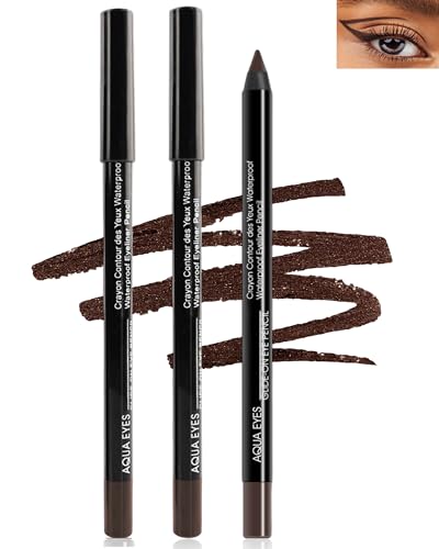 Gel Eyeliner Pencil Set - 3Pcs Waterproof Brown Liner