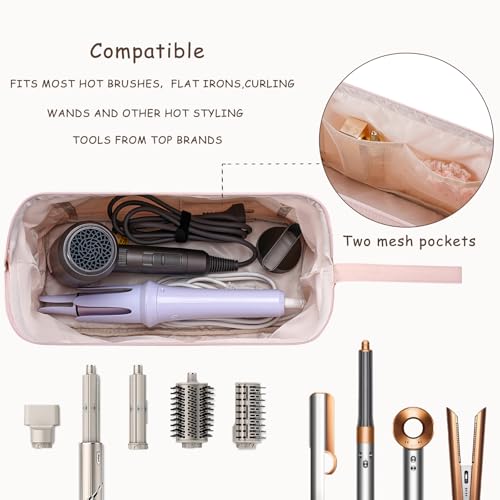 Large Quilted Hair Tools Travel Bag - Beige