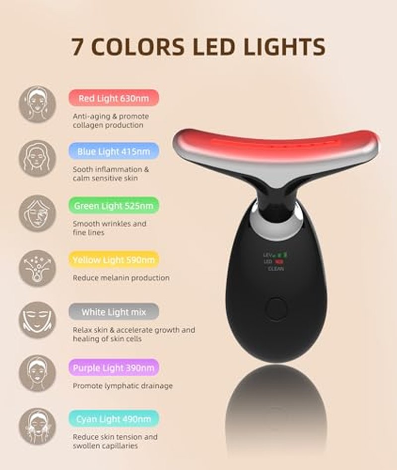 Jobazok 7-Color Light Therapy Face Massager for Tightening & Lifting