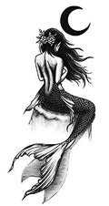 DaLin Mermaid Temporary Tattoos, 4 Large Sheets (2-7 Days)