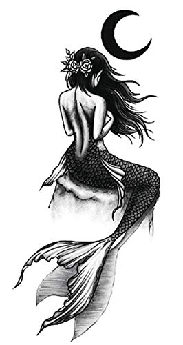 DaLin Mermaid Temporary Tattoos, 4 Large Sheets (2-7 Days)