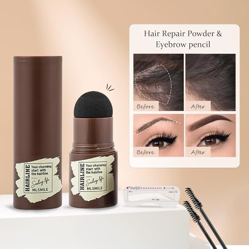 Eyebrow Stamp & Powder Kit with 10 Stencils - Dark Brown