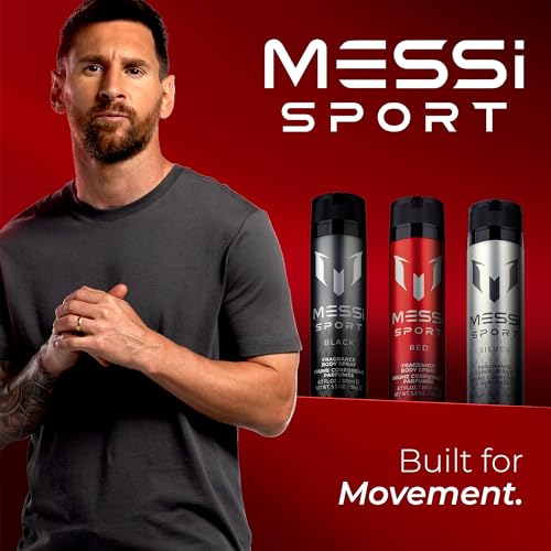 Messi Sport Body Spray Trio - Silver, Red, Black