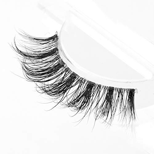 3D Mink False Eyelashes Clear Band - Fluffy Wispy Natural Lashes