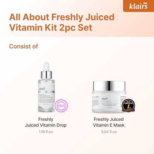 [DearKlairs] Freshly Juiced Vitamin C Drop + E Mask MINI Set, A Potent Skin Rejuvenator, Niacinamide, Antioxidant Serum