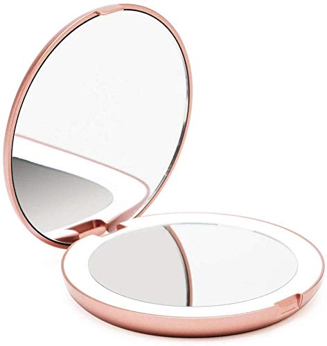 Fancii LED Lighted Makeup Mirror 1x/10x Magnification Rose Gold