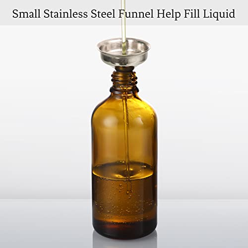 AOZITA 100ml Dropper Bottles - 4 Pack Dark Amber Glass