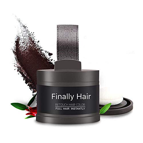 Finally Hair Waterproof Black Dab-on Hair Fibers & Hair Loss Concealer, Gray Away And Root Cover Up, Hairline Creator, Eye Brow Enhancer, and Beard Filler. Dab-on Hair Fiber Shadow Powder (Black)