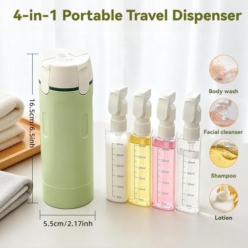 4-in-1 Travel Dispenser Bottle Set with Cleaning Brush - 30ml