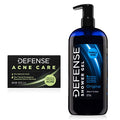 Defense Acne Care Bar Soap 4.2oz 2% Salicylic Acid & Body Wash 32 oz - Natural Shower Gel