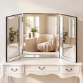 Wonderjune Trifold Vanity Mirror 21" x 31" Silver Frame 3-Way