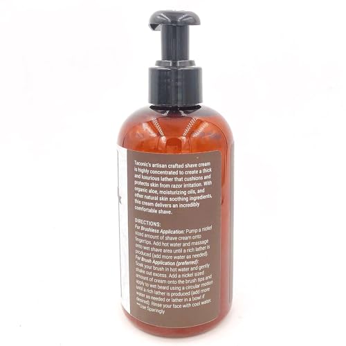 Taconic Shave, Natural Shaving Cream ? Bay Rum - Ultra-Rich High Lather Formula ? Natural Shave Cream for Men in 8 oz. Pump Bottle ? Scented Shaving Cream